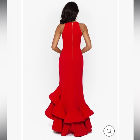 New ▶️ BETSY & ADAM ◀️ Tiered Ruffles Scuba Crepe Gown 4 Petite - Picture 9 of 14